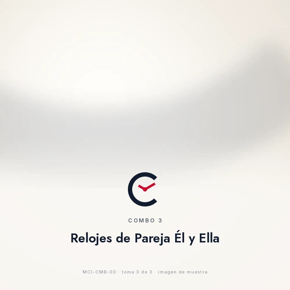 COMBO 3: Relojes de Pareja Él y Ella, los dos estuches abiertos lado a lado