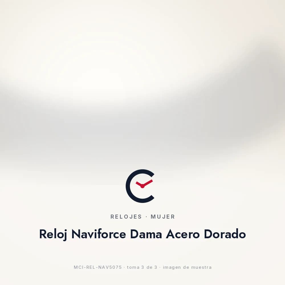 Reloj Naviforce Dama Acero Dorado, en muñeca femenina con manicura
